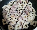 皮付レンコンと豚えのきの中華炒め作り方3写真