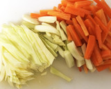 細切り野菜とベーコンのスープ♪作り方1写真
