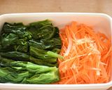 ほうれん草と人参のチーズ醬油ソテー作り方1写真