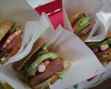 スパムとアボカドのライ麦べーグルサンド作り方4写真
