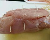 簡単!節約☆きのこと鶏むね肉のロール巻き作り方3写真