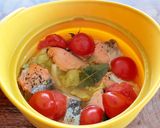 レンジで簡単！春キャベツと塩鮭のポトフ作り方5写真