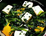 お出汁たっぷり豆腐とほうれん草の卵とじ作り方3写真