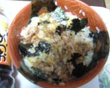 鯖の水煮缶全部入り卵かけ納豆ご飯作り方3写真