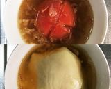 簡単丸ごとトマトのオニオングラタンスープ作り方2写真