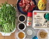 時短簡単♡豆苗と豆腐と牛肉の牡蠣油炒め作り方1写真