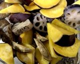 サツマイモ、蓮根、ゴボウの甘酢作り方1写真