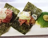 おつまみ☆ごま油が合う◎ネギトロのり巻き作り方2写真
