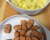 じゃがいもとウィンナーのマヨカレー風味作り方1写真