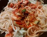 もやしでボリューミー☆豚キム焼きうどん作り方4写真