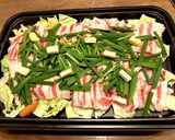 簡単！ホットプレートで豚バラ蒸し焼き作り方3写真