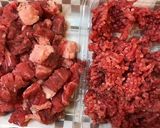 ステーキ肉で作るミートソースパスタ作り方2写真