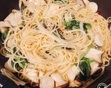 ホタテほうれん草エリンギのペペロンチーノ作り方12写真