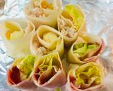簡単！パーティ♡春巻きの皮♡くるくるピザ作り方5写真
