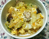 白菜入り☆汁多めのトロふわ親子丼♪作り方7写真