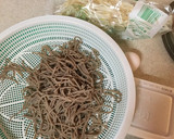 もやし入り！納豆蕎麦の卵とじ風作り方1写真