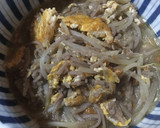 もやし入り！納豆蕎麦の卵とじ風作り方5写真