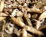 牛蒡、蓮根、豚肉の炒め煮 塩麹入り！作り方3写真