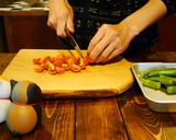 「ししとうとトマトのじゃこ炒め」作り方1写真