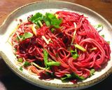 ビーツラペの赤い素麺作り方4写真