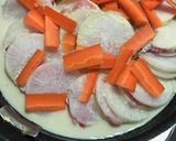大根と豚肉の味噌豆乳なべ作り方4写真