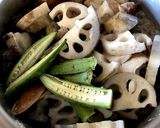 レンコンと椎茸の煮物作り方5写真
