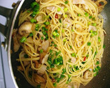 蓮根と椎茸の和風パスタ作り方7写真