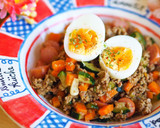 炒めるだけでコクうま★野菜の塩そぼろ丼♡作り方5写真