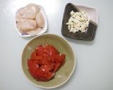 フレッシュトマトと生帆立の炒め物作り方1写真