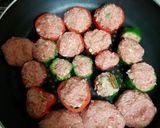 キノコ入ピーマンカップの肉詰め作り方4写真