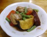鶏肉とさつま芋と人参の煮物作り方7写真