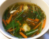 もずくと水菜と鶏ささみのスープ。作り方8写真