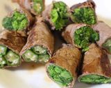 菜の花とオクラの肉巻き作り方1写真