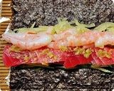ひな祭りカラー❀三色海鮮巻き寿司作り方6写真