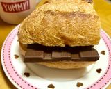 超簡単！フランスパンチョコサンド♪作り方1写真
