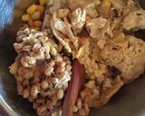 納豆とコーンで親子丼アレンジ作り方2写真