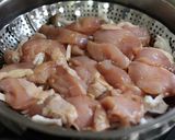 きのこもたっぷり~下味をつけた中華蒸し鶏作り方3写真