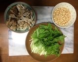 水煮大豆と水菜のサラダ作り方1写真