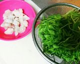 アジアンなエビと豆苗の炒めもの作り方1写真