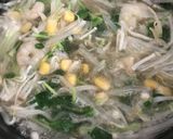 海老と豆苗のもやしのおかずスープ＊作り方4写真