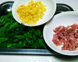 明日葉と豚肉、コーンdeかき揚げ☆作り方1写真