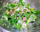 明日葉と豚肉、コーンdeかき揚げ☆作り方2写真