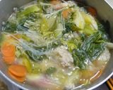 ＊豆腐でふわふわ豚ひき肉だんご鍋＊作り方3写真