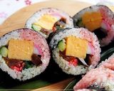 ひな祭りカラー❀三色海鮮巻き寿司作り方12写真