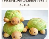 かき氷シロップで手軽に　かめメロンパン作り方8写真