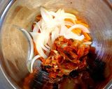 カリッと美味しいチーズキムチヂミ作り方1写真