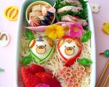 ひな祭りデコ② ビーフン弁当 簡単可愛い作り方4写真