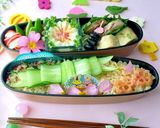 ひな祭り デコ弁当 花びら 簡単 詰め方作り方4写真