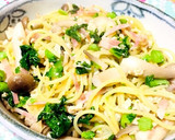 菜の花とそぼろで簡単和風オイルパスタ作り方10写真