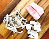 ホットプレートで時短カルボナーラ♪作り方1写真